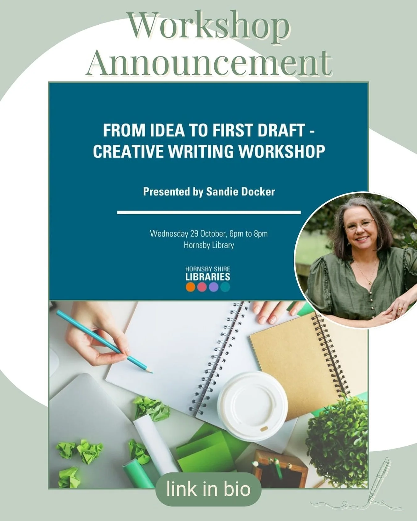 Heading back to my professional roots at the end of October and heading back into the classroom, where I&rsquo;ll be teaching a writing workshop at @hornsbyshirelibraries ! Very excited for this. If you&rsquo;re at the beginning of your writing journ