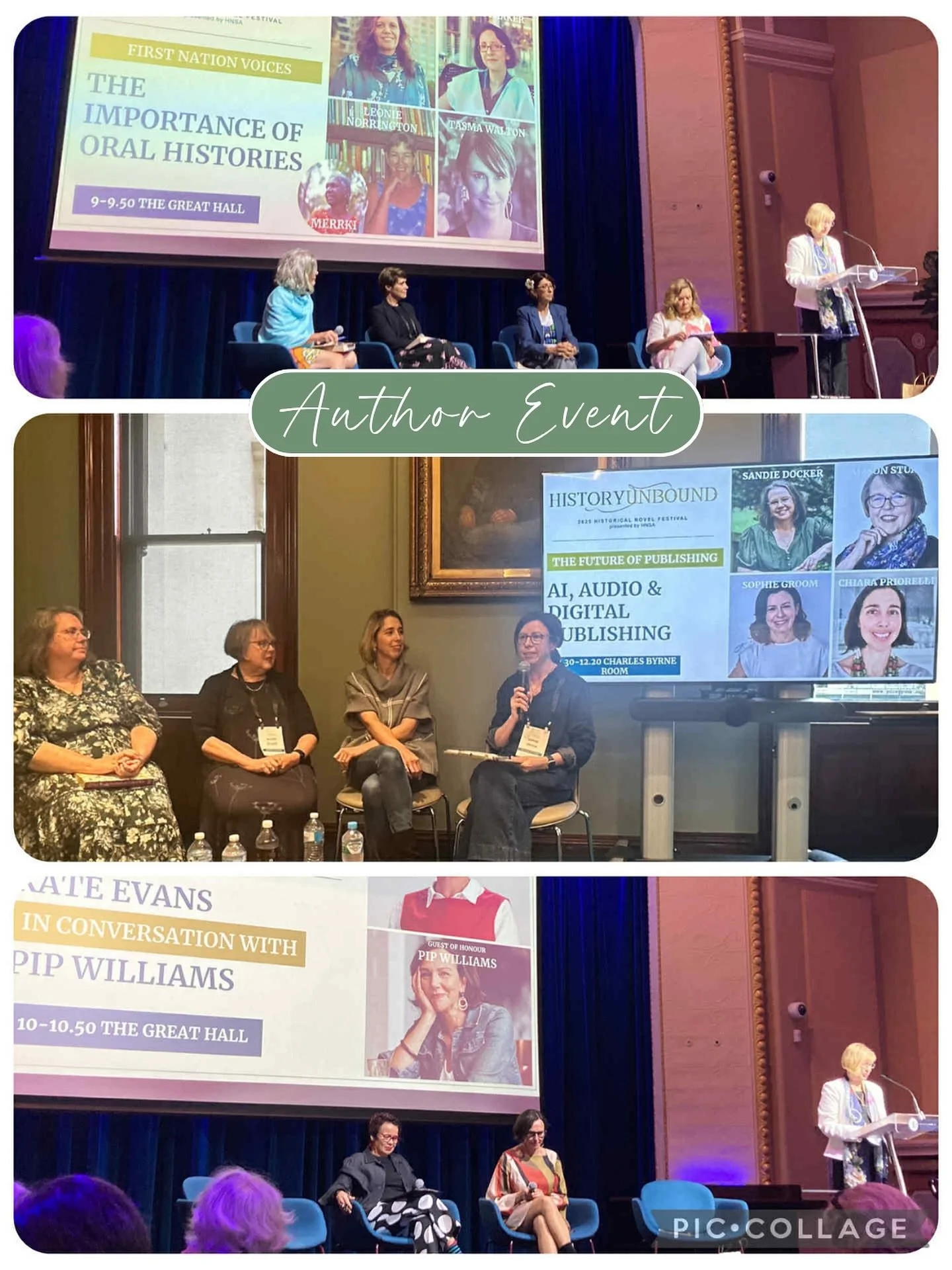 What a great morning yesterday spent at the @hnsaustralasia History Unbound Festival. Firstly, in the audience of a thought provoking and insightful panel with First Nations authors @tasma_walton Leonie Norrington and @lenorathaker chaired by @yvonne