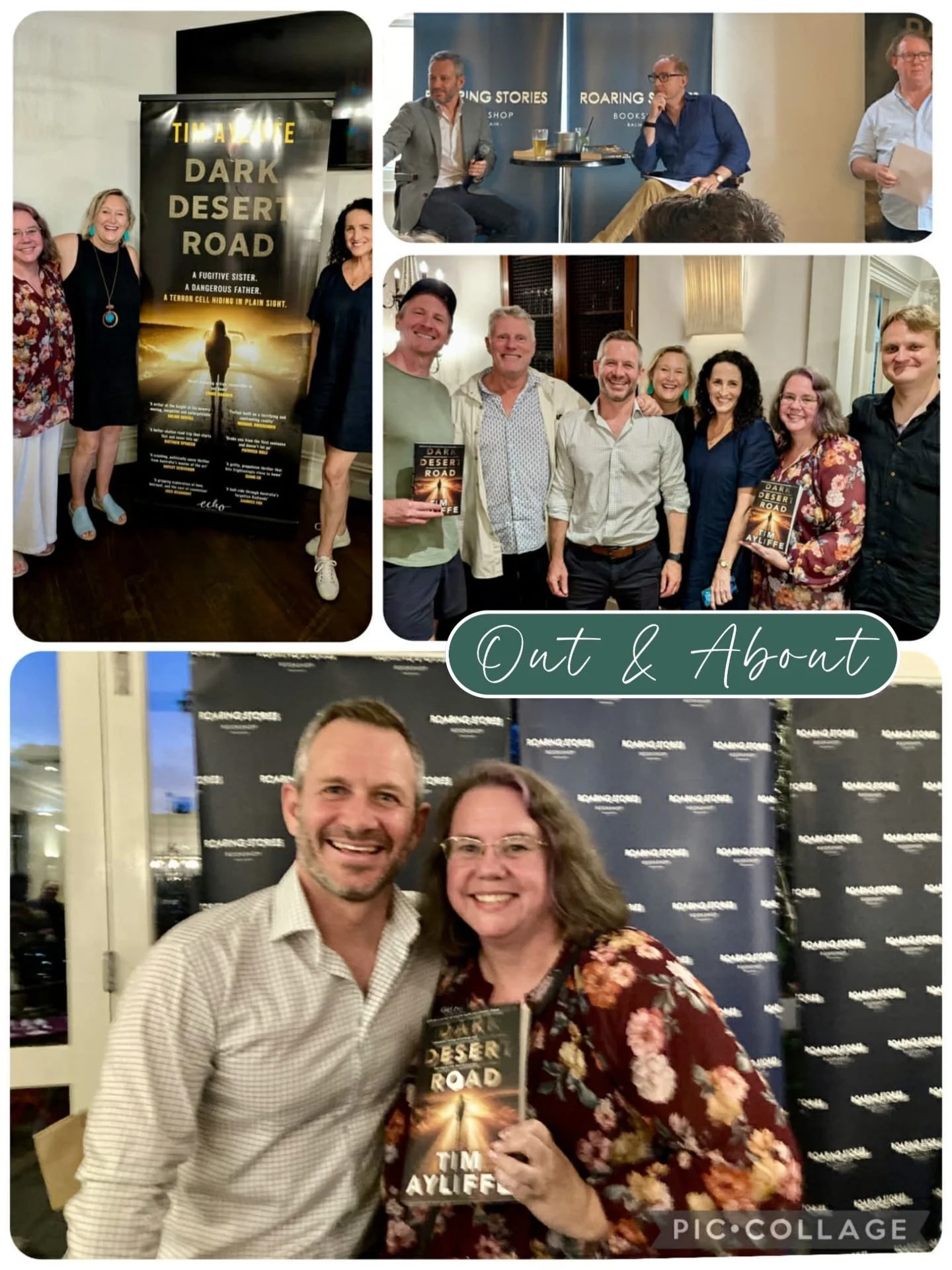 Congratulations @ayliffetim on the release of Dark Desert Road! Launched last night by @sam_guthrie_author with @roaring_stories in a room bursting at the seams with family, friends and readers.
Writer pals @raecairnswrites @petronellamcgovern_author