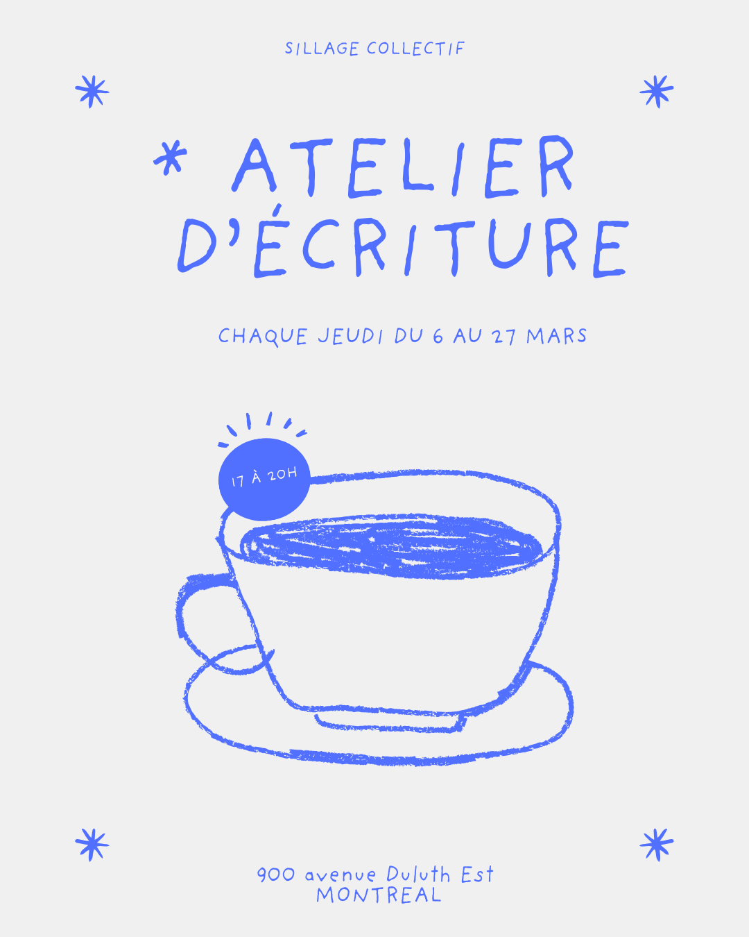 Atelier d'écriture créative (session 1)