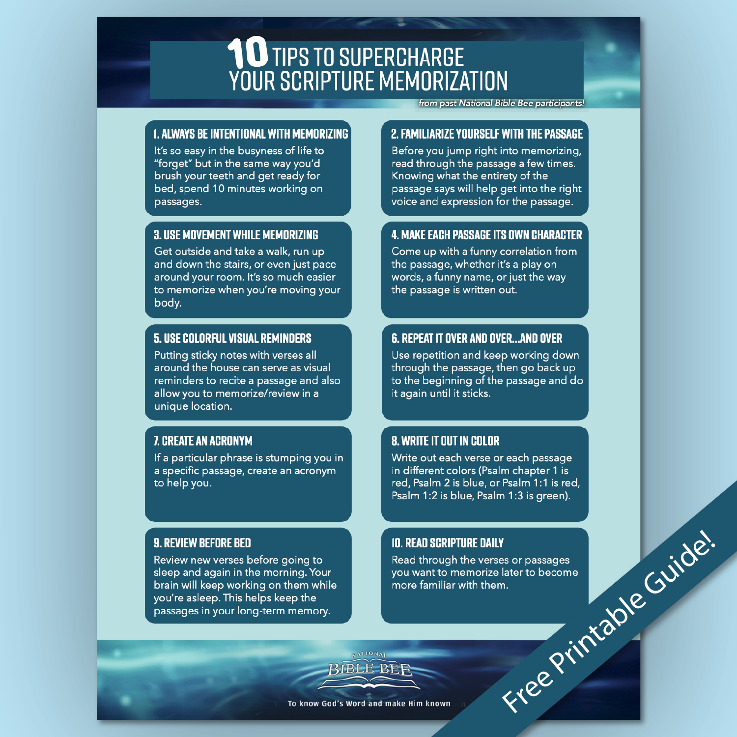 10 Tips to Supercharge Scripture Memorization: From Bible Bee Veterans (FREE Download)
