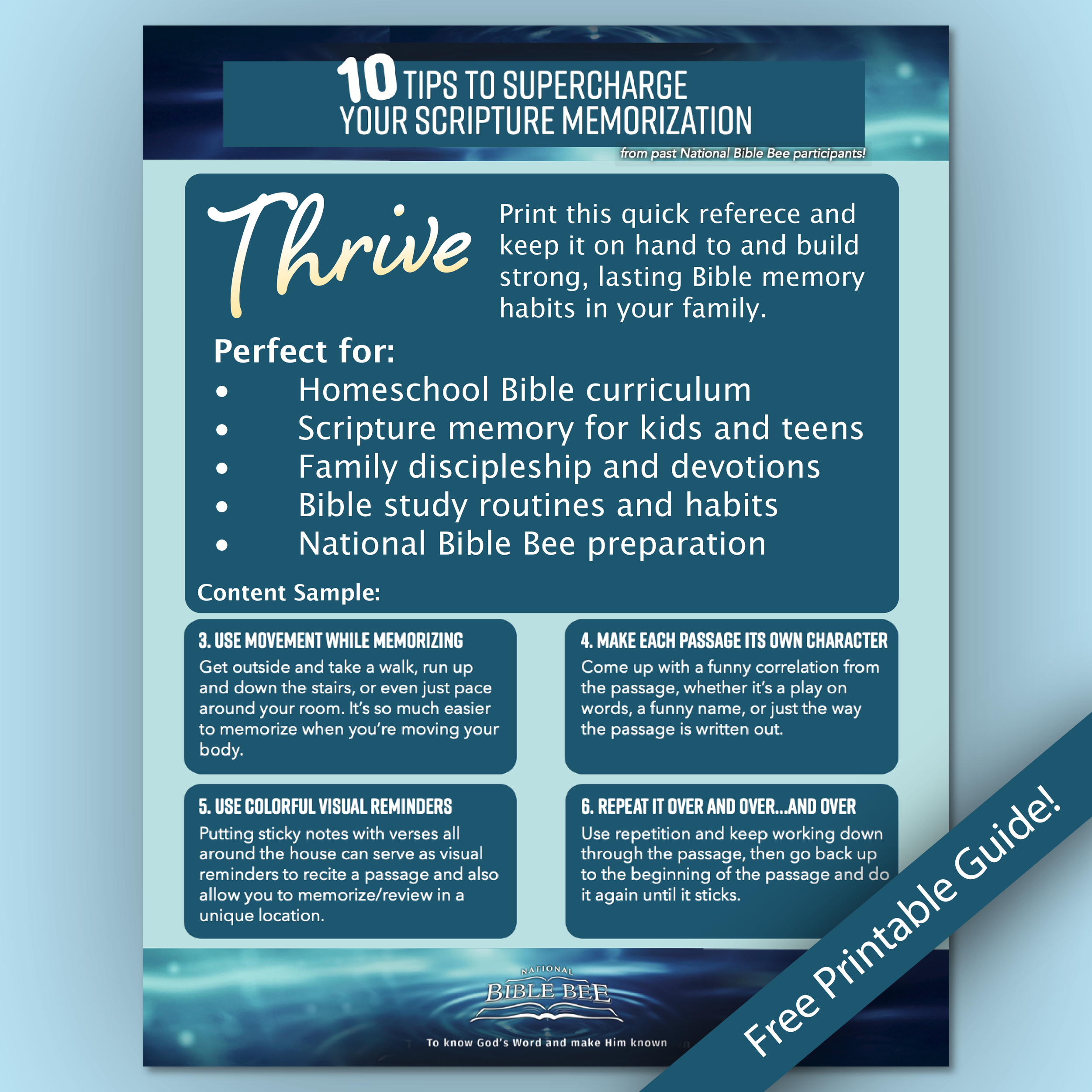 10 Tips to Supercharge Scripture Memorization: From Bible Bee Veterans (FREE Download)