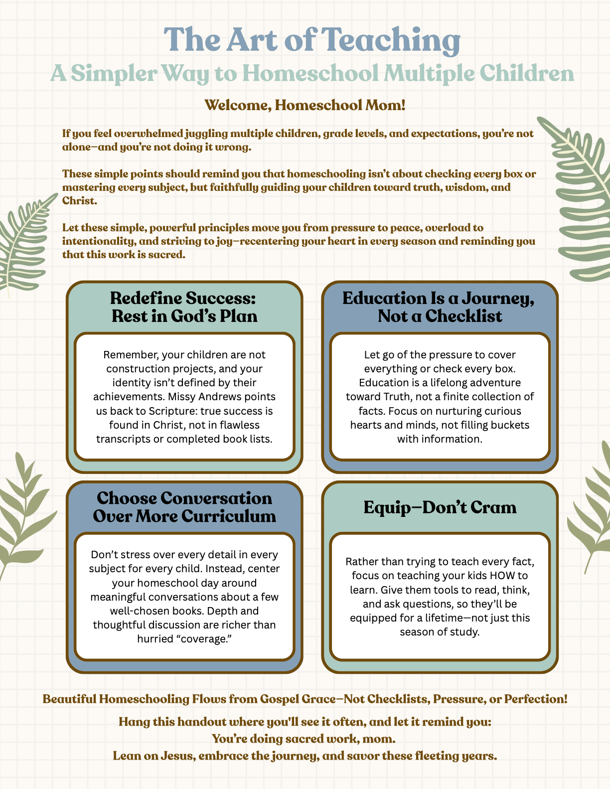 The Art of Teaching Multiple Children (FREE Printable)