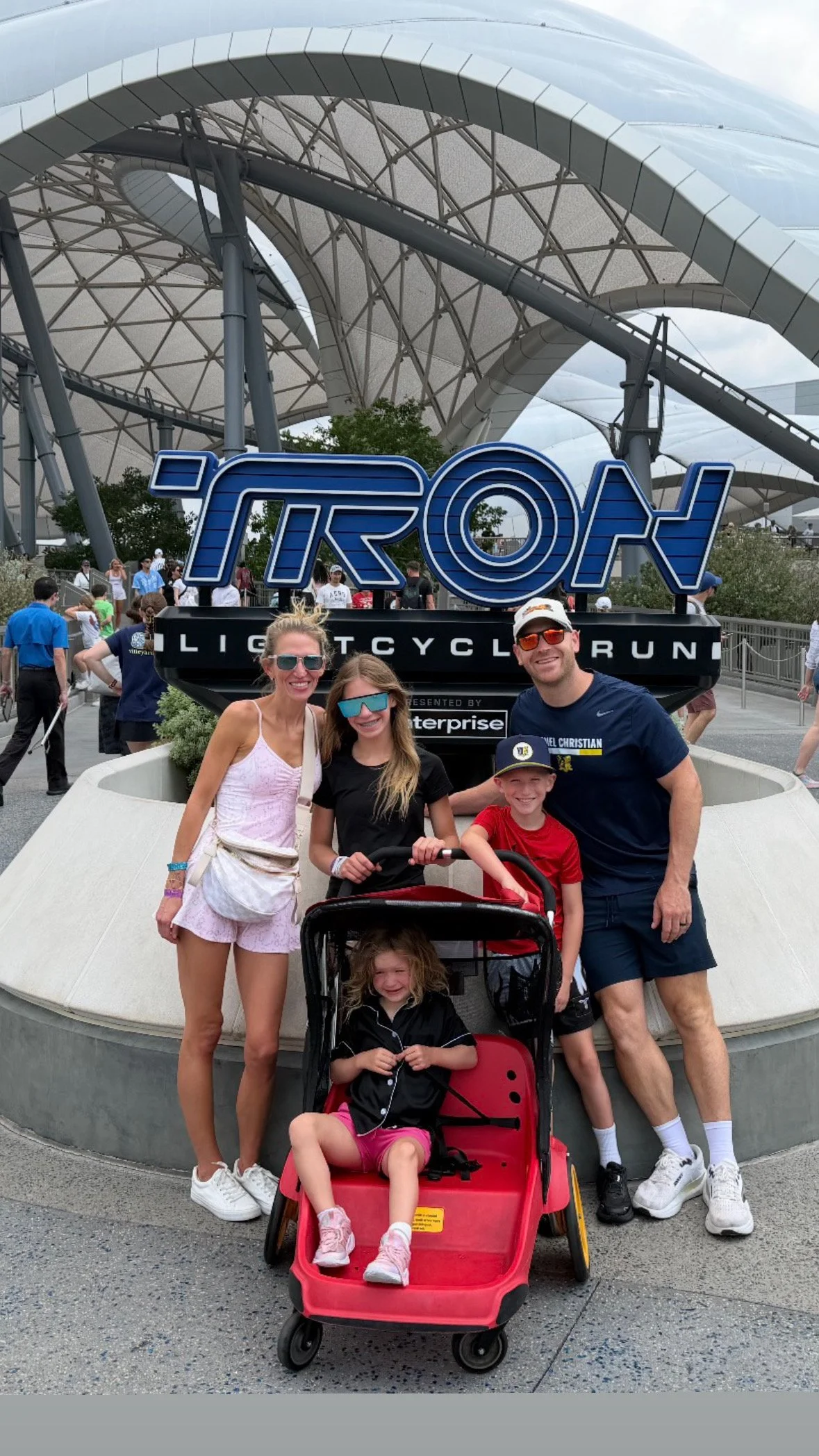 Family at tron in disney