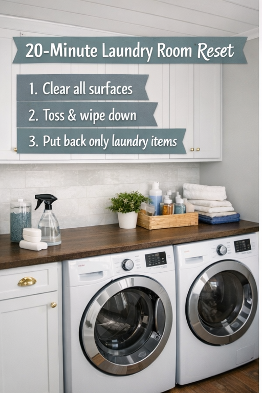 Laundry Room Reset: 20-Minute Clean + Organize