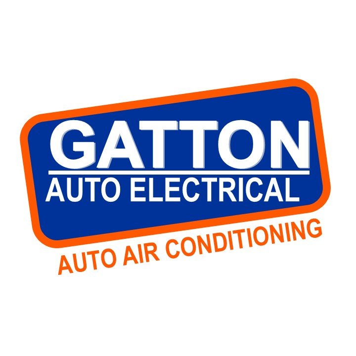 Logo of Gatton Auto Electrical, featuring blue and orange colors. Text reads "Gatton Auto Electrical" and "Auto Air Conditioning."