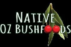 Logo for Native Oz Bushfoods featuring green leaves and red berries.