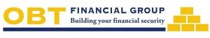 Logo of OBT Financial Group with the tagline 'Building your financial security' and an image of stacked gold bars.
