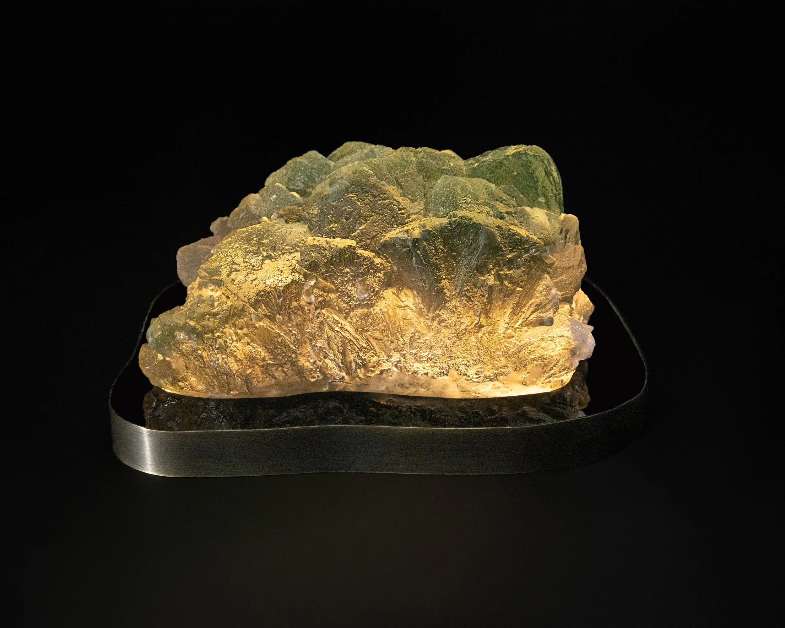 Trona in color. 9x6x4.5". Cast glass, acrylic, brass. 2026.