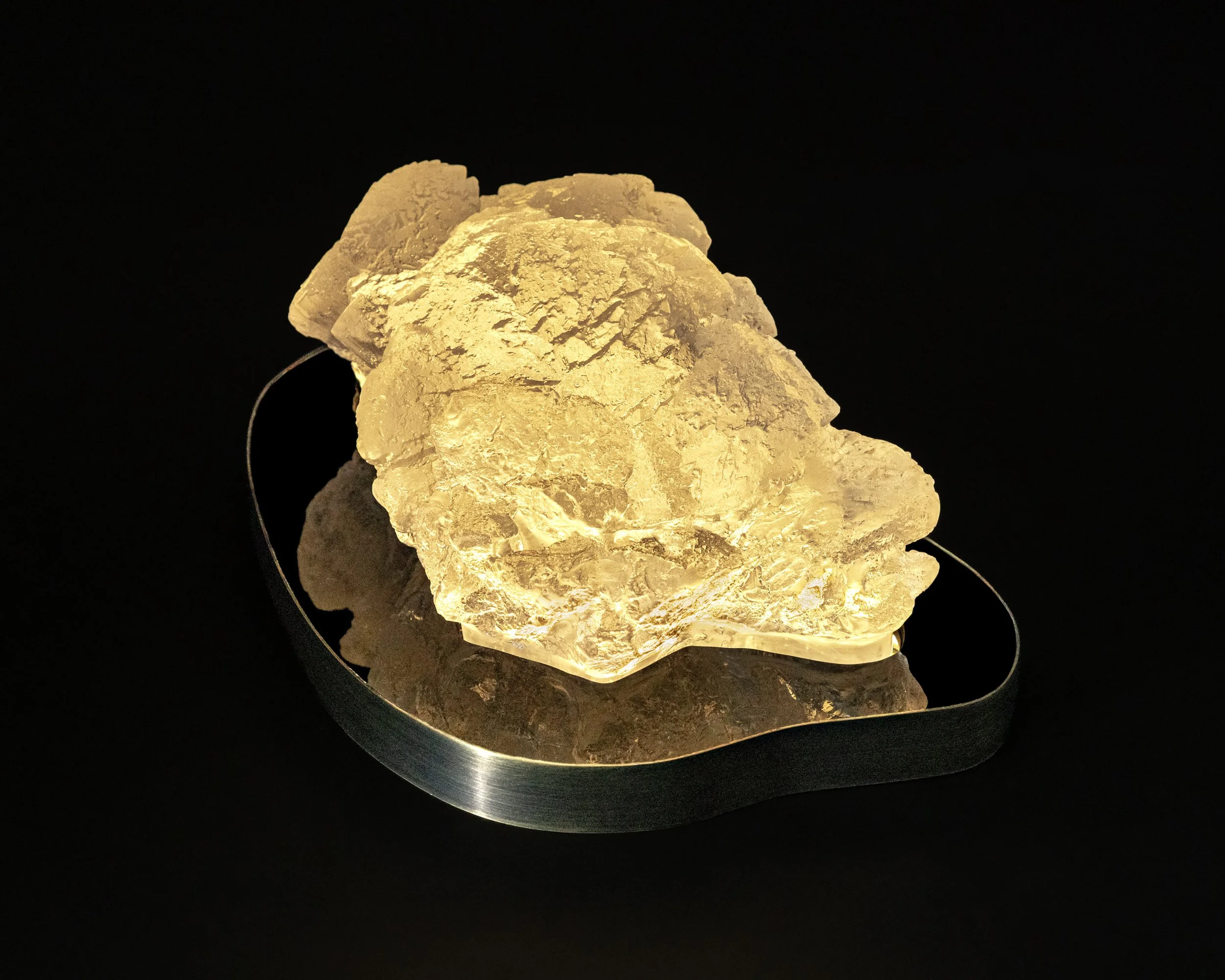 Clear trona. 10x6.5x4". Cast glass, acrylic, brass. 2026.