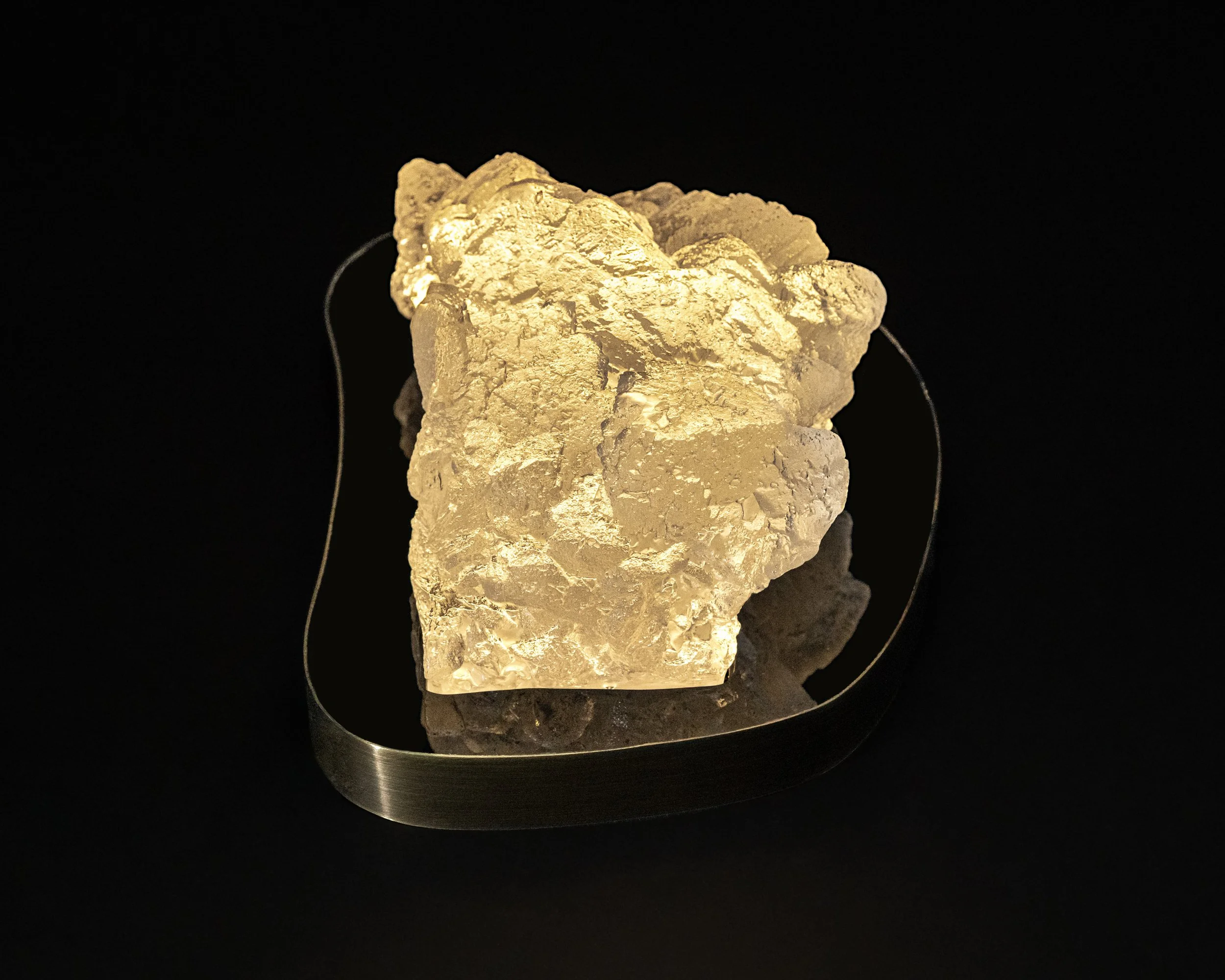 Clear trona. 10x6.5x4". Cast glass, acrylic, brass. 2026.