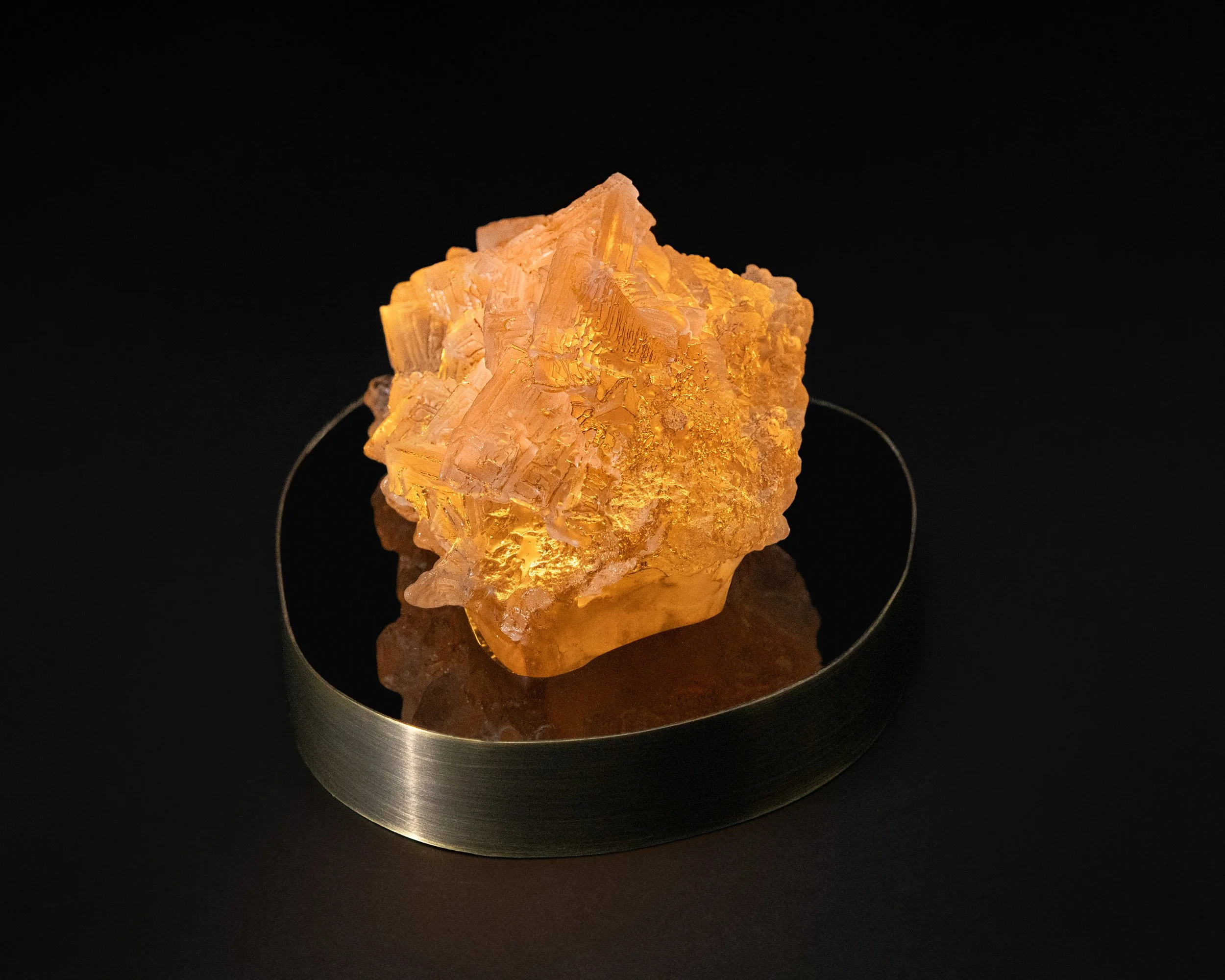 Small halite in color. 6.5x5x4". Cast glass, acrylic, brass. 2026.
