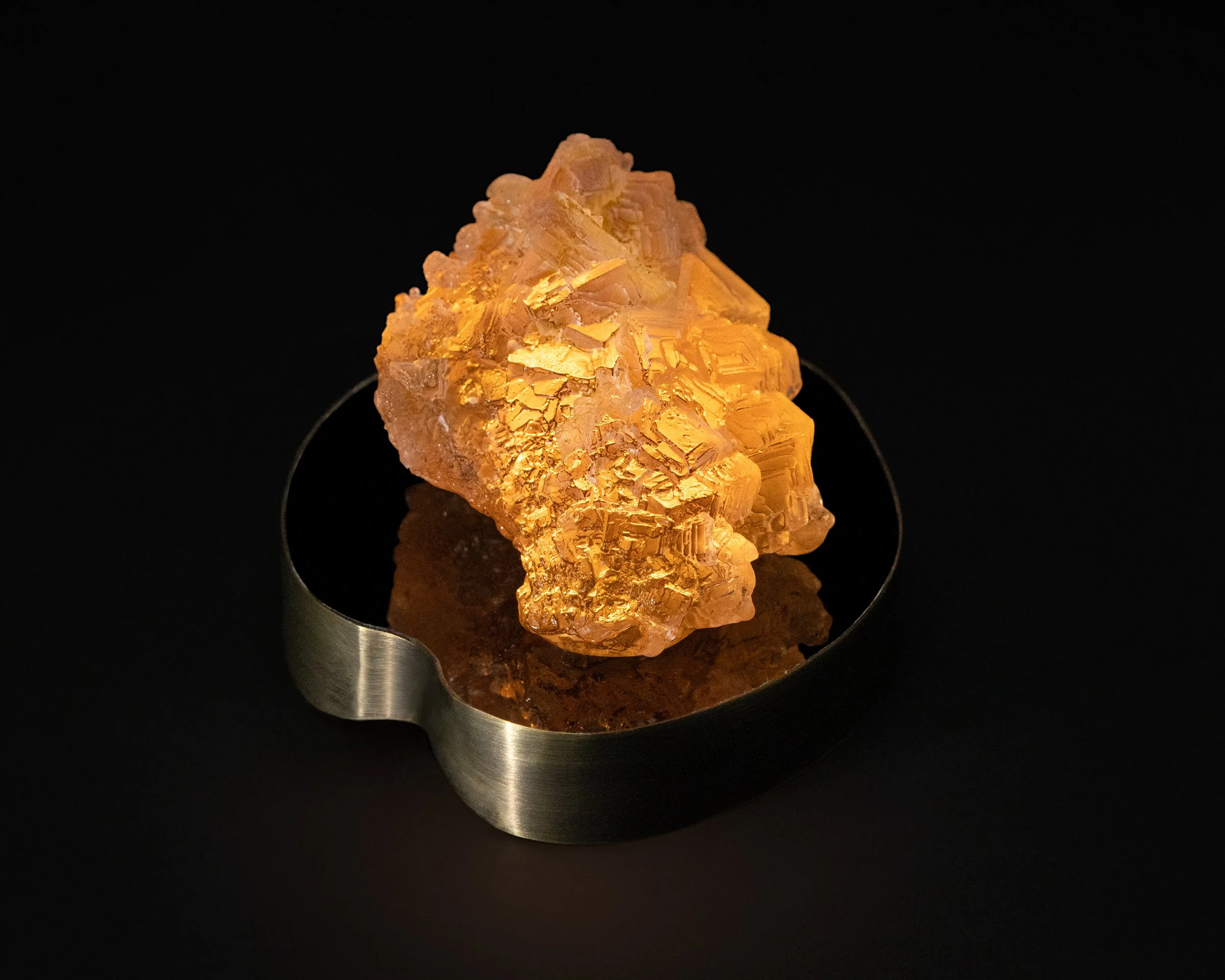 Small halite in color. 6.5x5x4". Cast glass, acrylic, brass. 2026.