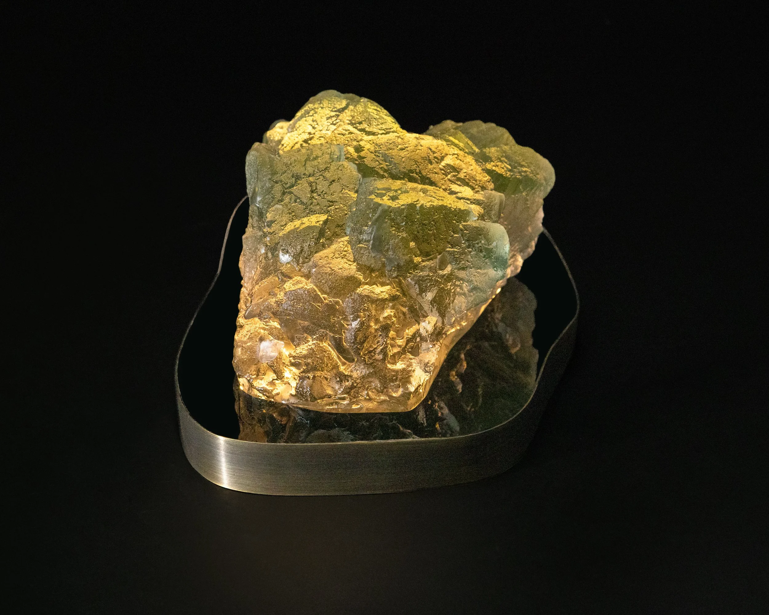 Trona in color. 9x6x4.5". Cast glass, acrylic, brass. 2026.