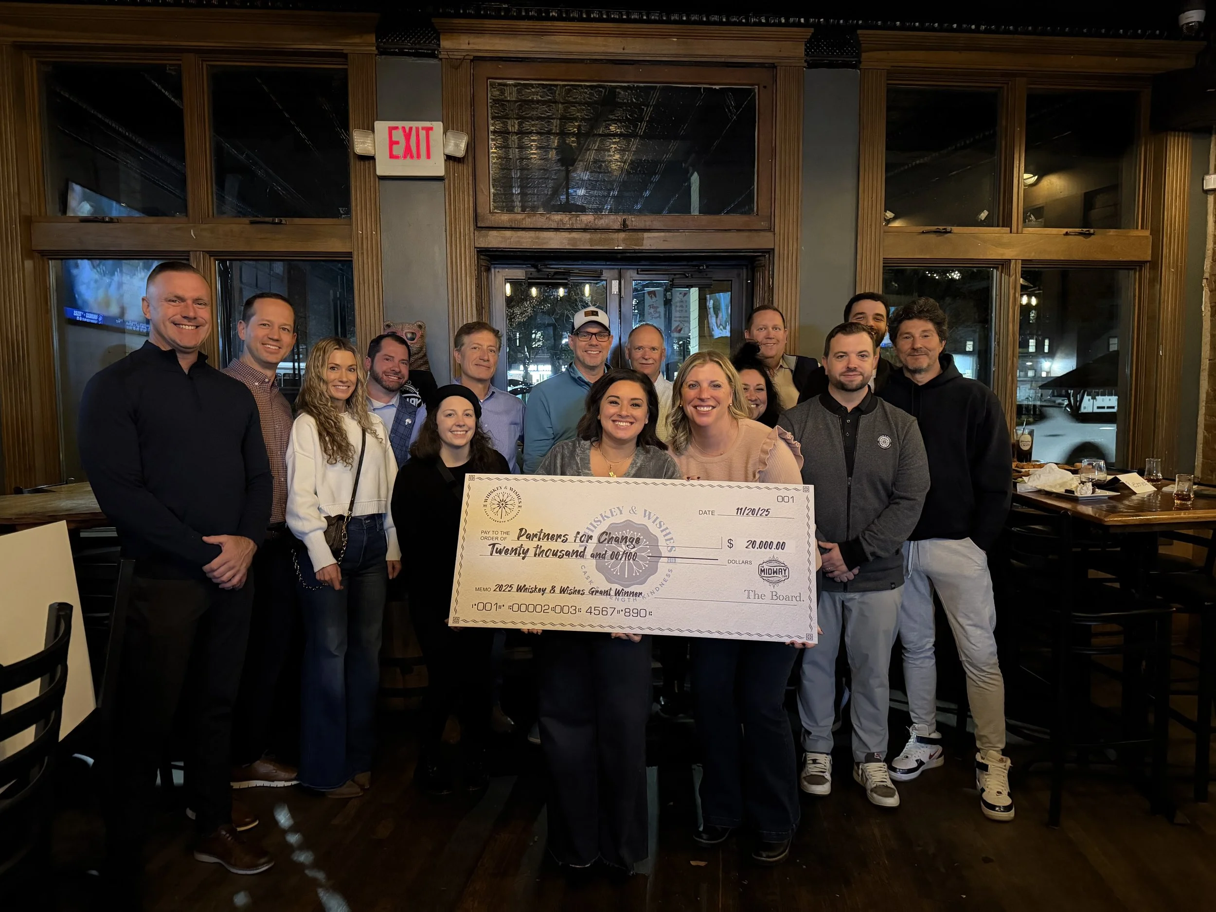 Partners For Change Receives $20,000 Grant from Whiskey and Wishes