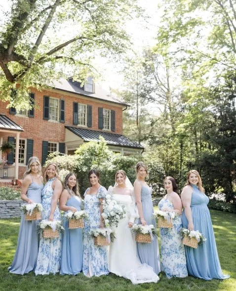 Bridal party in front of the Stone Mill Inn