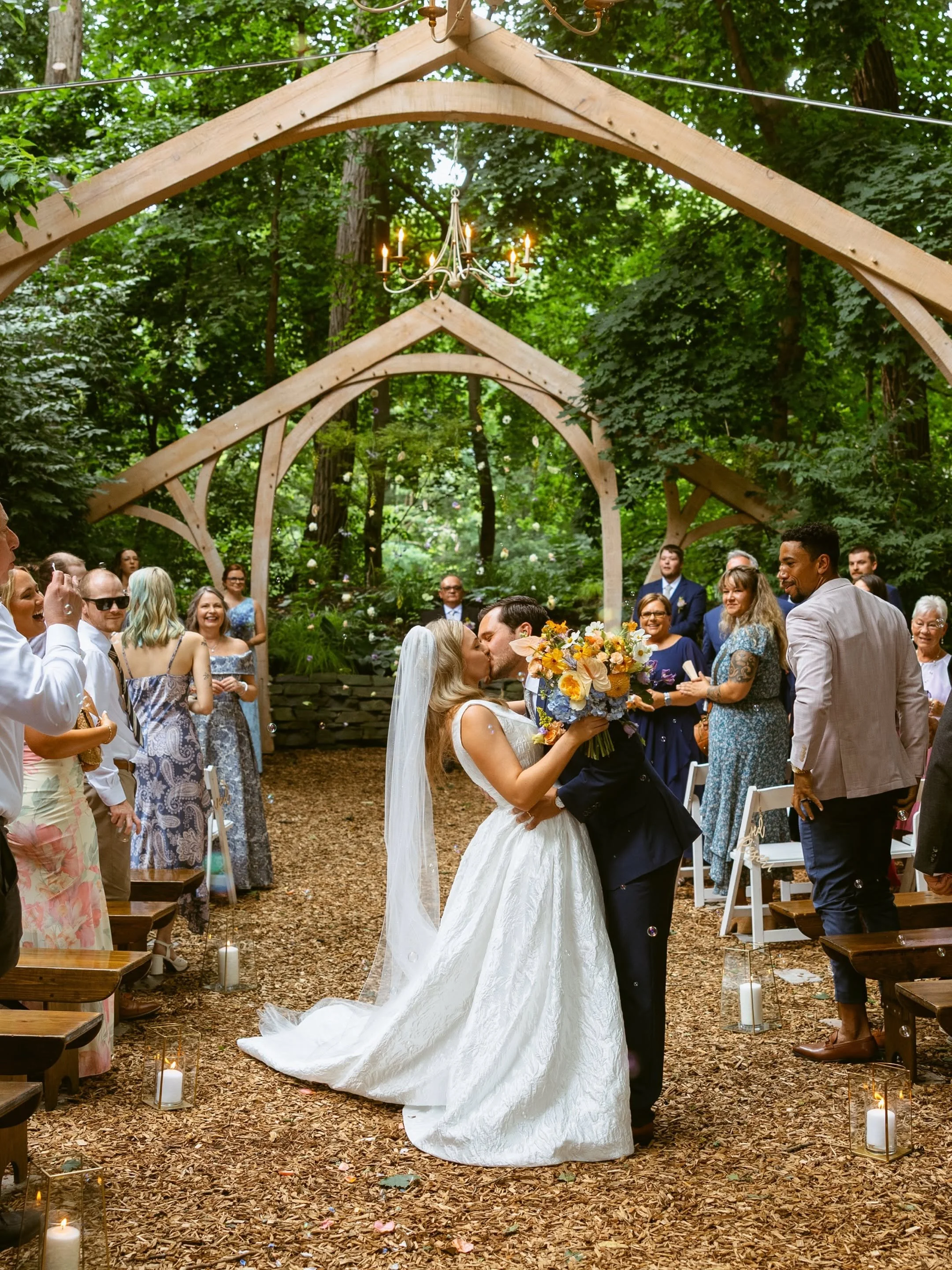 Woodland Wedding Ceremony by Kylee B Photography
