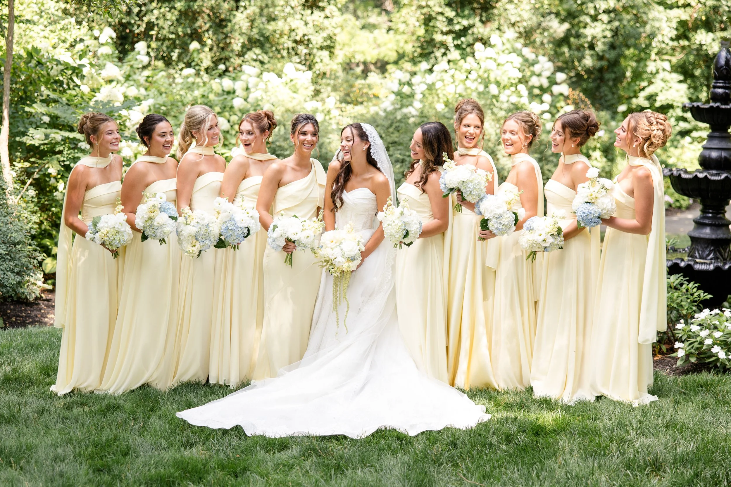 butter yellow bridesmaids dresses