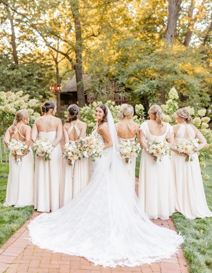 Bridal party outdoors