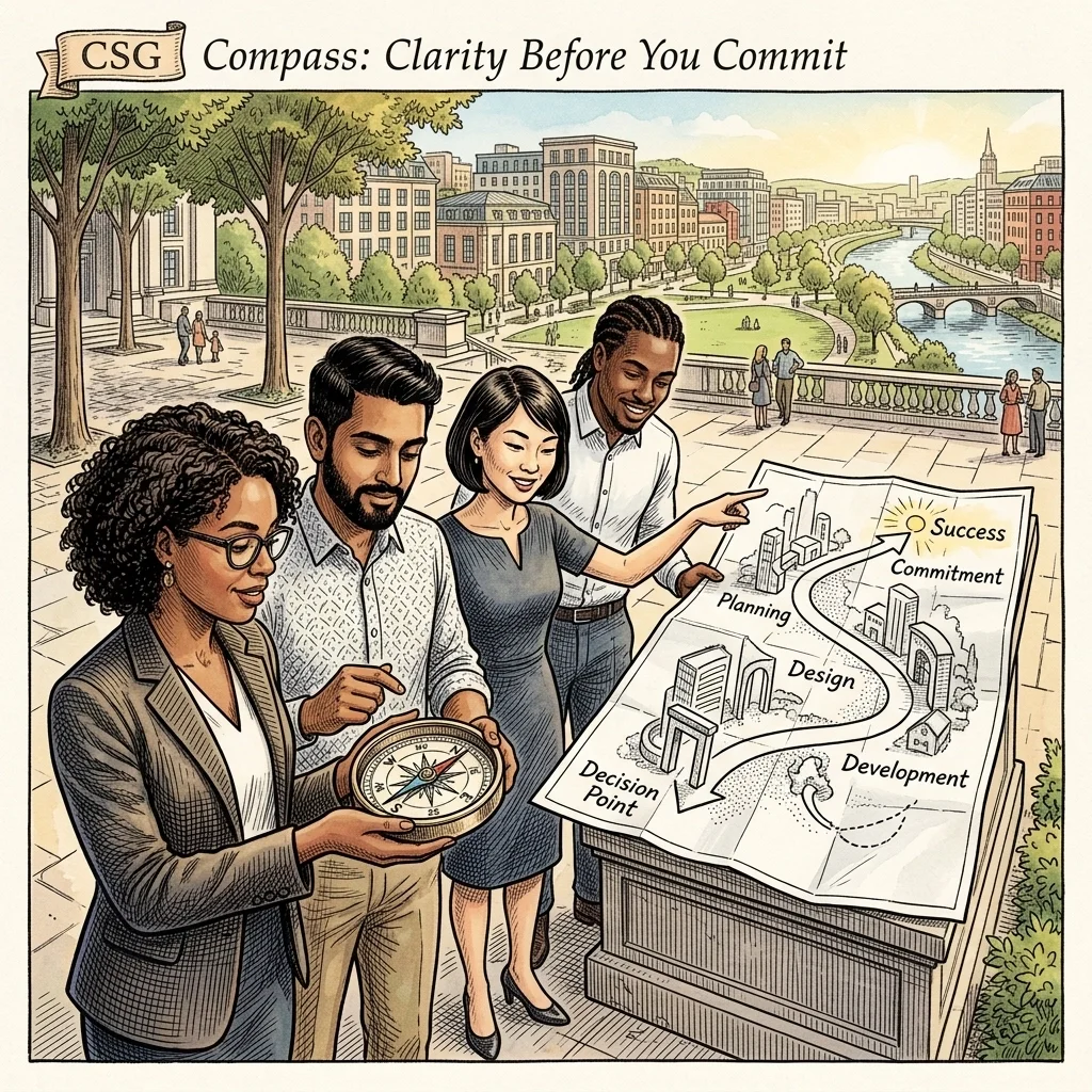 Our CSG Compass tool: Clarity before Commitment