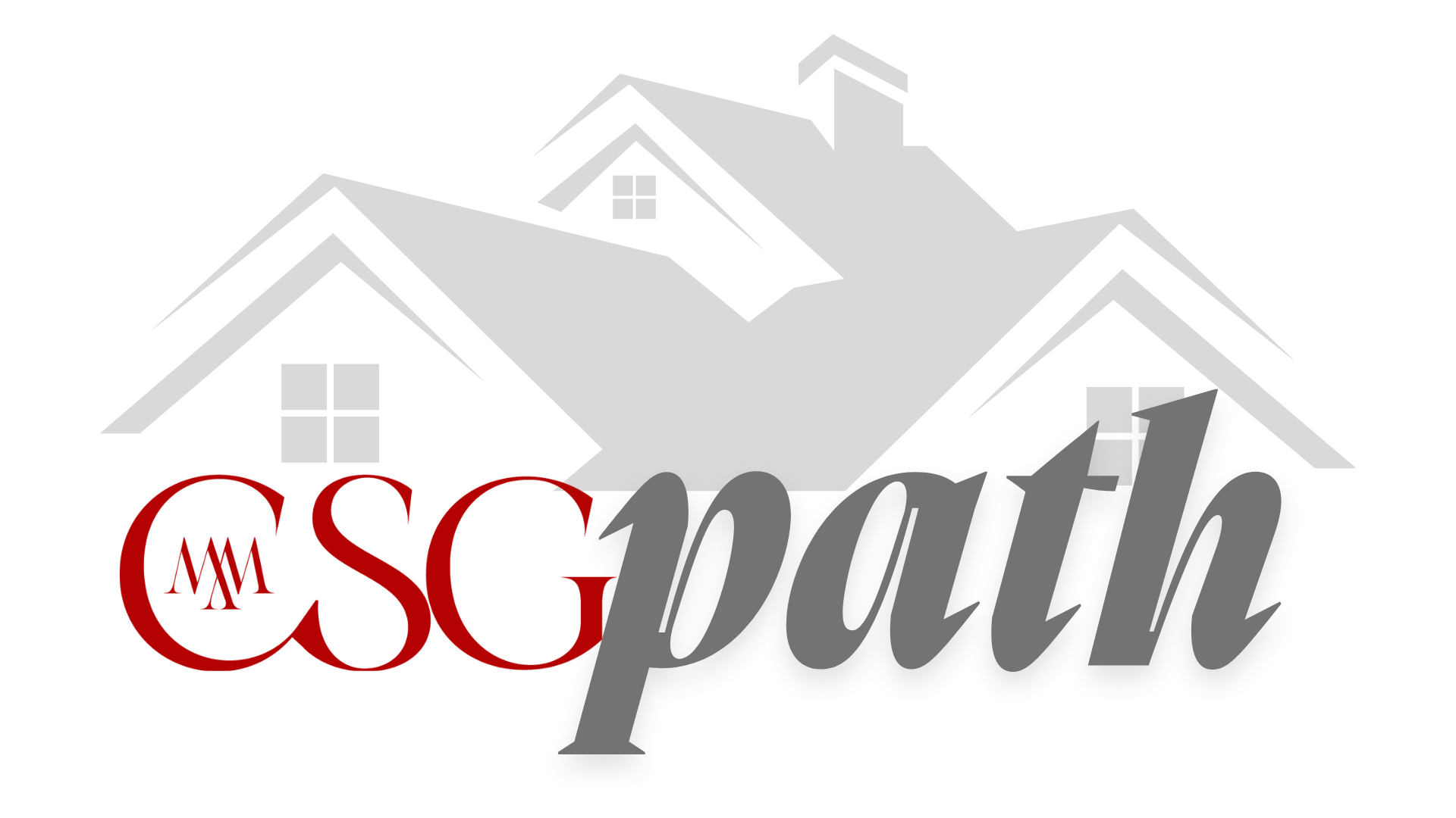 A logo with a stylized image of multiple house rooftops and windows in gray and black, with the text 'CSC' in red and 'South' in gray overlaying the image.