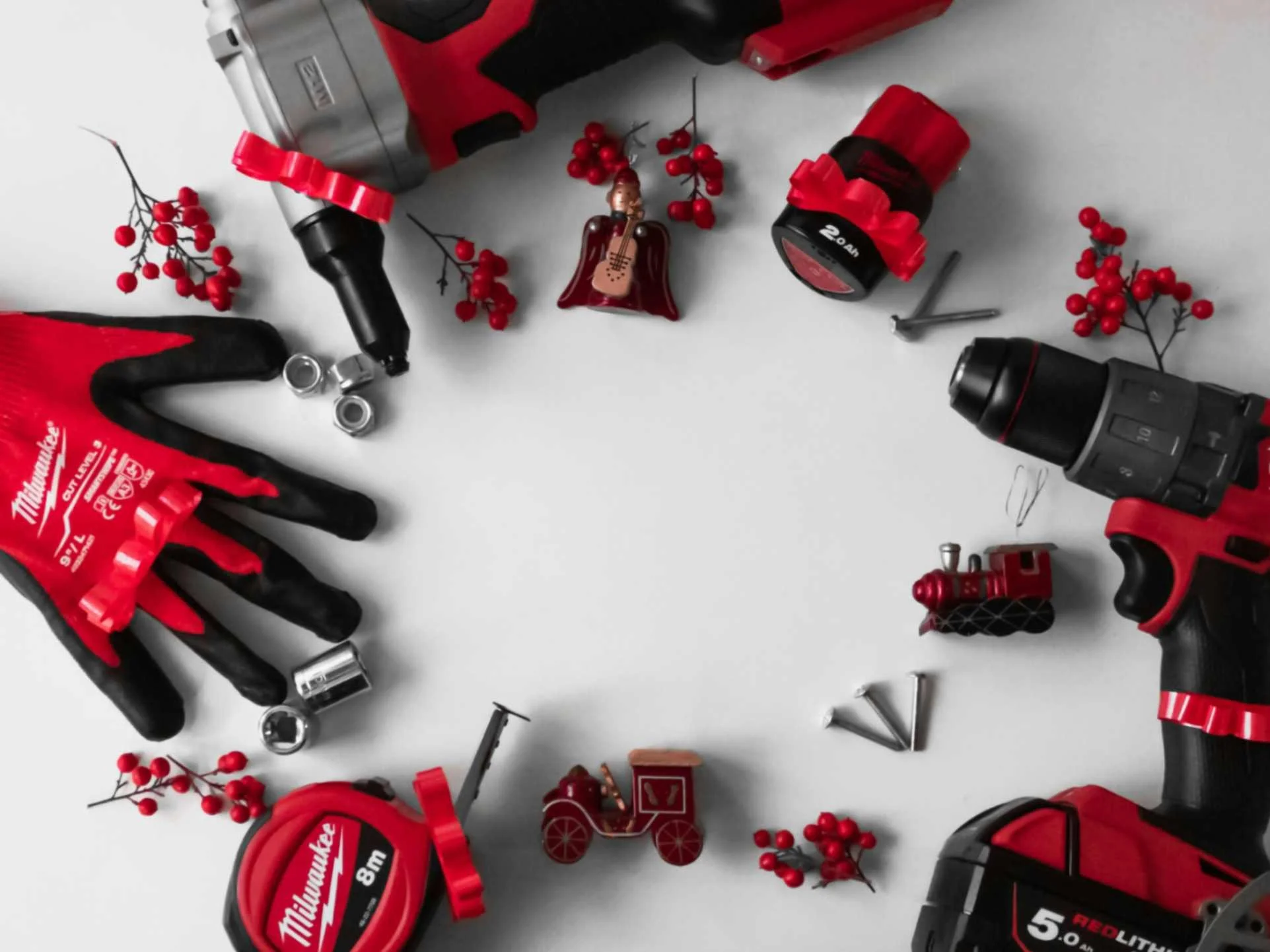 Milwaukee Tools displayed in circle on white background