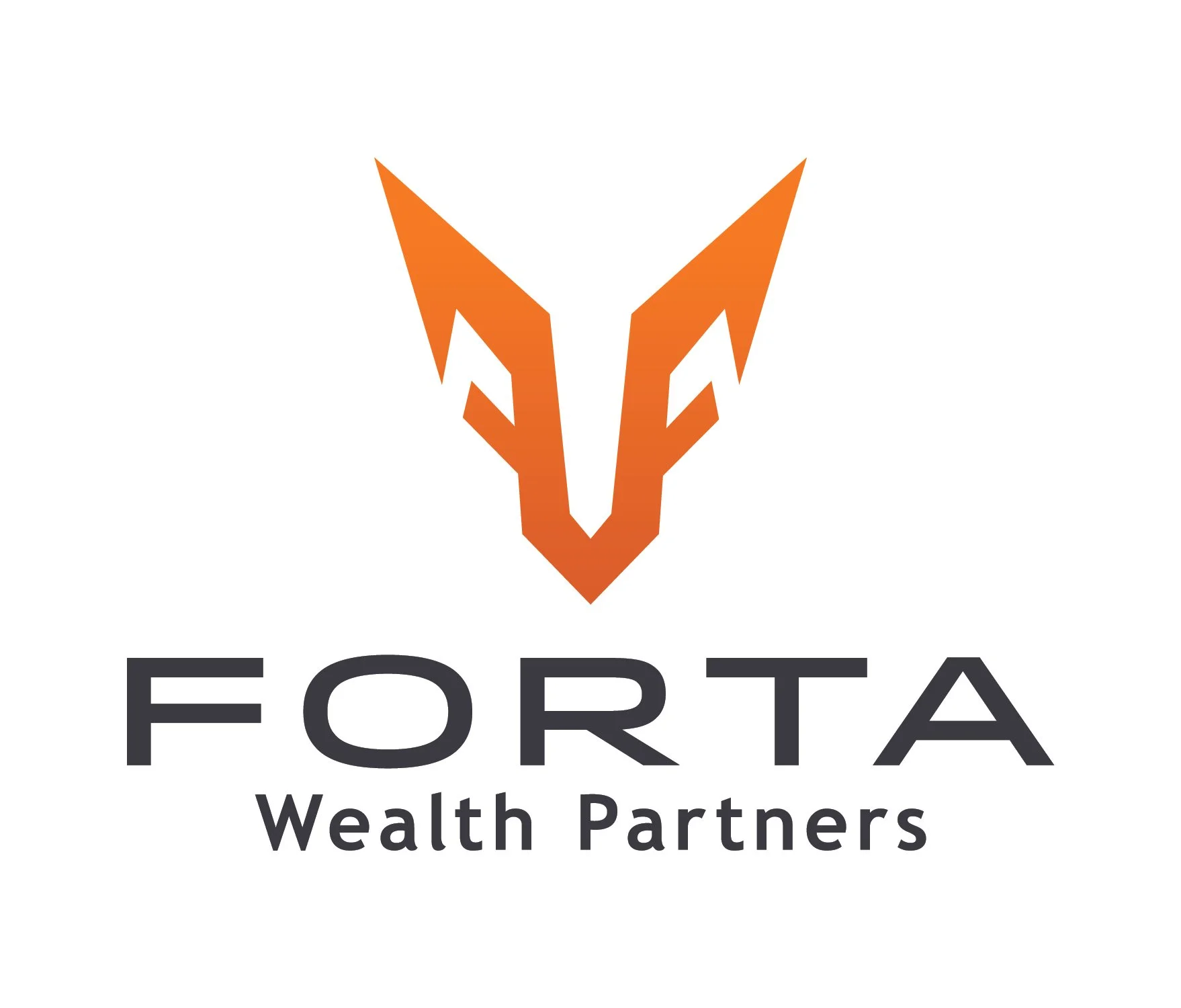 Logo of Fortaleza Wealth Partners featuring an orange geometric fox head and the company name in black text.