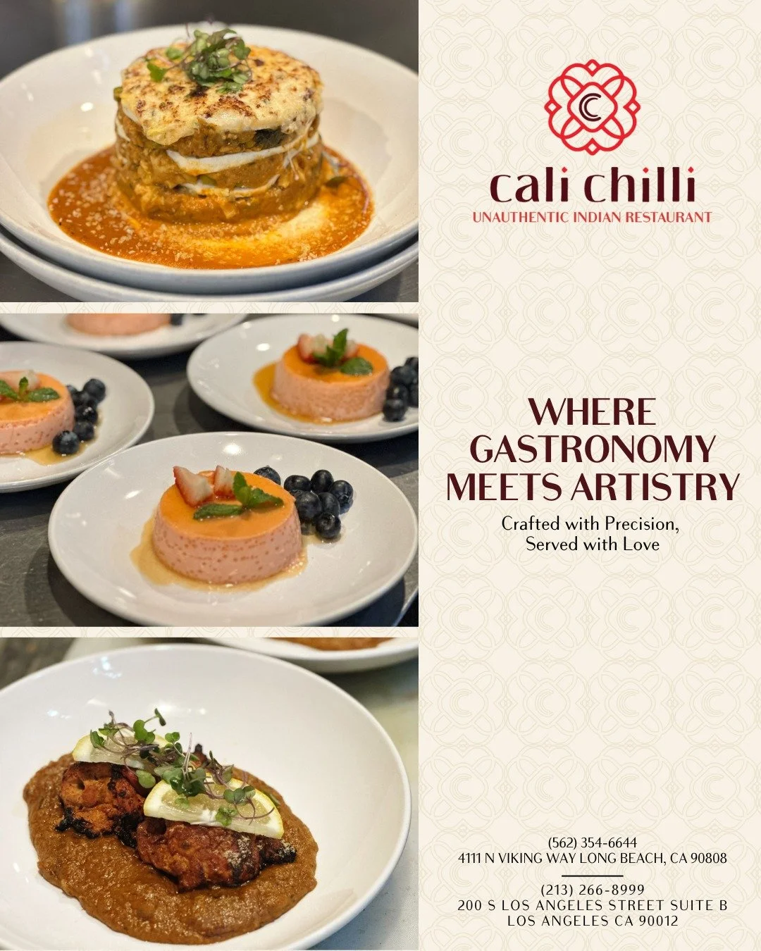 Where Tradition Meets Trendsetting
Indulge in Unauthentic Indian Cuisine

#CaliChilli #indianfoodinlondon #indianfoodisthebest #indianfoodfeed #indianfoodrocks #indianfoodrecepi #indianfoodrecipebook #indianfoodtravel #indianfoodphotography