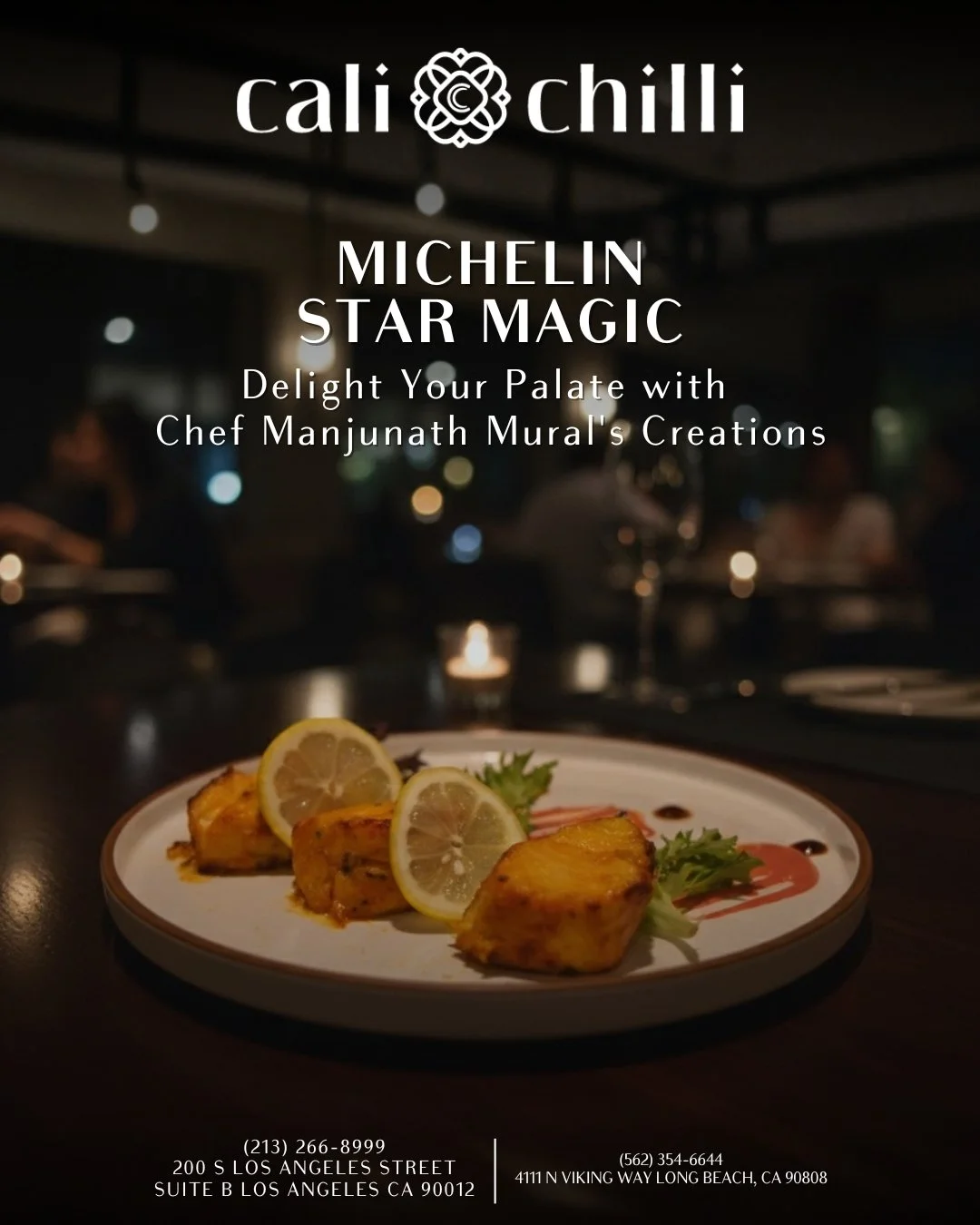 ✨ Michelin-starred magic isn&rsquo;t just a dream&mdash;it&rsquo;s served at Cali Chilli! ✨ 
Indulge in Chef Manjunath Mural&rsquo;s visionary creations, where every dish is a masterpiece crafted with passion, precision, and a touch of stardust. From