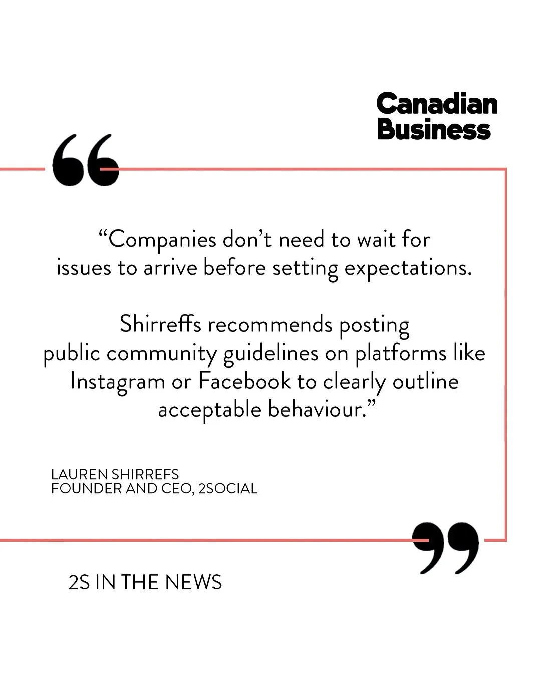 Grateful to be featured in Canadian Business sharing insights on reputation management and community care. 

With the right FAQ guidelines and strategy in place, brands can turn even the toughest comments into opportunities for connection, trust, and