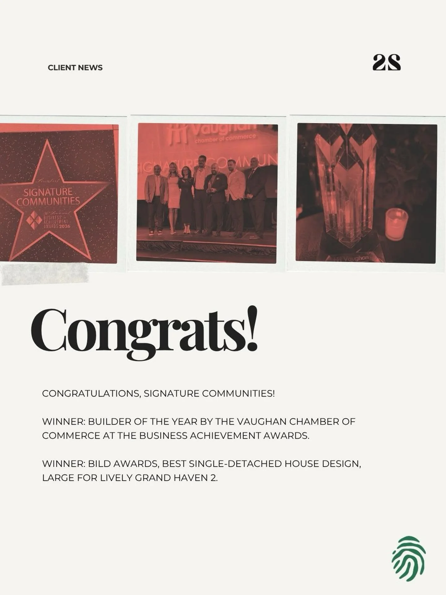 Congratulations are in order for our client, @signaturecommunities! We&rsquo;re so proud to work alongside this innovative and inspiring team and celebrate these exciting milestones together.

This week, Signature Communities was named Builder of the
