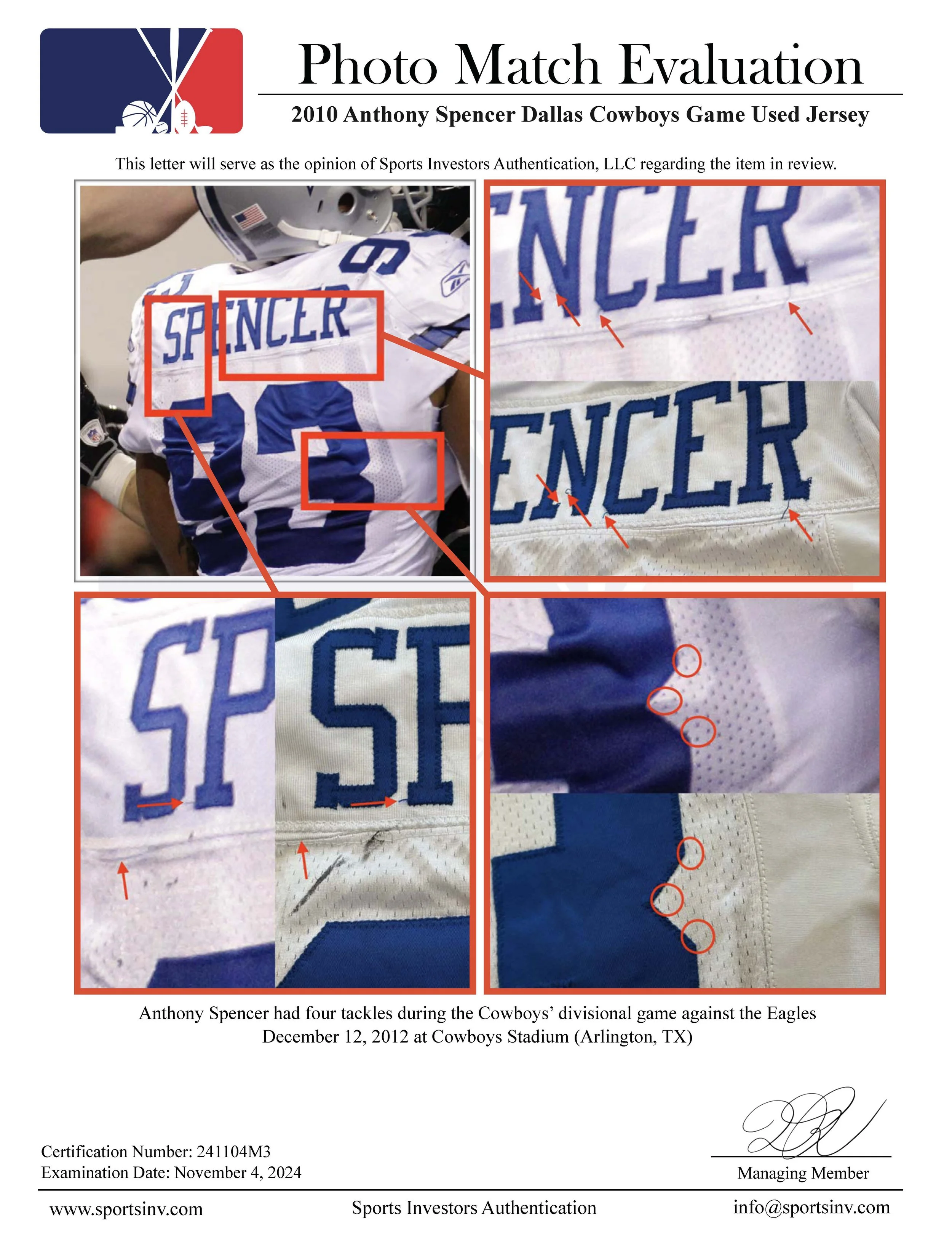 Cowboys 2010 Anthony Spencer Jersey PML 12.12.10.jpg