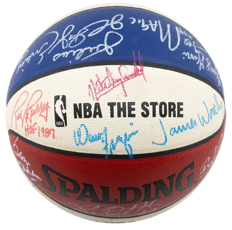 Hall of Famers & Stars Signed Basketball With Wilt, Russell, Big O, Dr. J, Mikan & More
