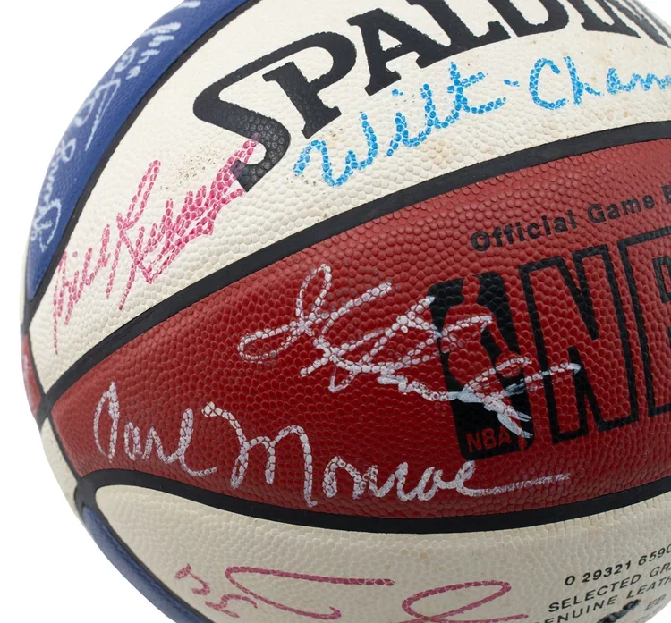 Hall of Famers & Stars Signed Basketball With Wilt, Russell, Big O, Dr. J, Mikan & More