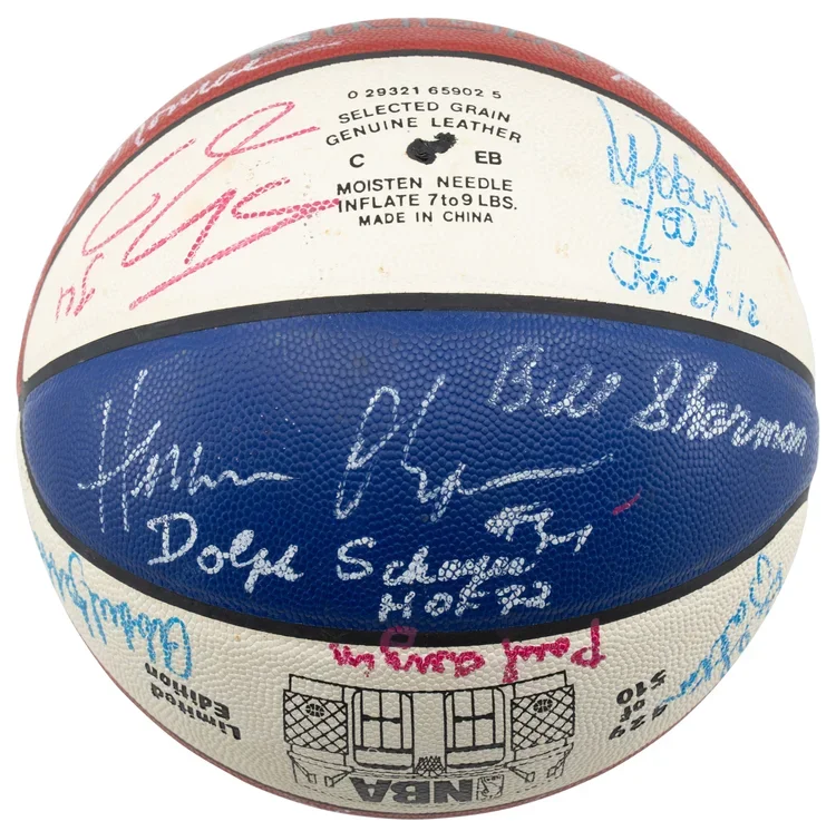 Hall of Famers & Stars Signed Basketball With Wilt, Russell, Big O, Dr. J, Mikan & More