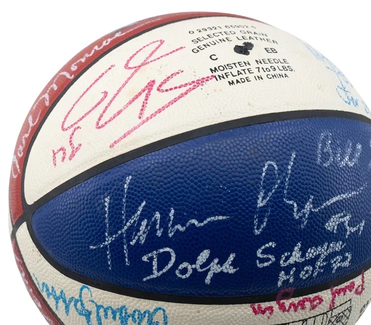 Hall of Famers & Stars Signed Basketball With Wilt, Russell, Big O, Dr. J, Mikan & More