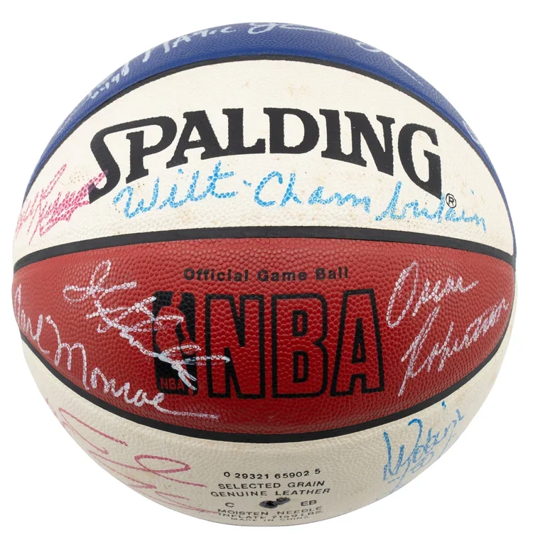 Hall of Famers & Stars Signed Basketball With Wilt, Russell, Big O, Dr. J, Mikan & More