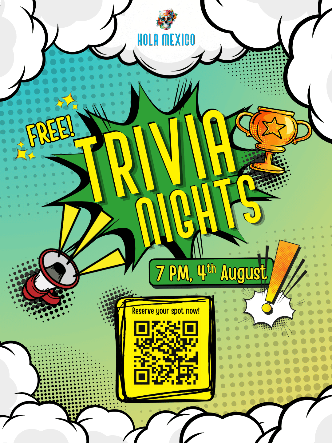 Hola Mexico event - Free Trivia Nights August