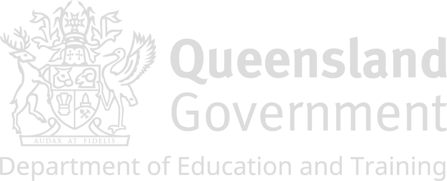 Queensland Government Department of Education and Training logo.