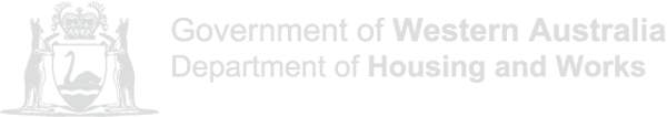 Government of Western Australia, Department of Housing and Works logo.