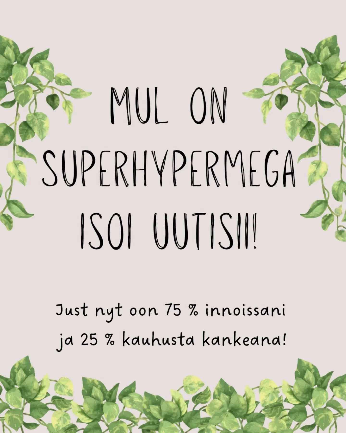 Sain marraskuun uutiskirjeest&auml; niin l&auml;mmin vastaanotto, paljon kannustavia vastauksia ja yhteisty&ouml;ideoita/ehdotuksia, et p&auml;&auml;tin julkaista sen kokonaisuudessa my&ouml;s t&auml;nne.

T&auml;&auml; yhteis&ouml; ja te asiakkaat (