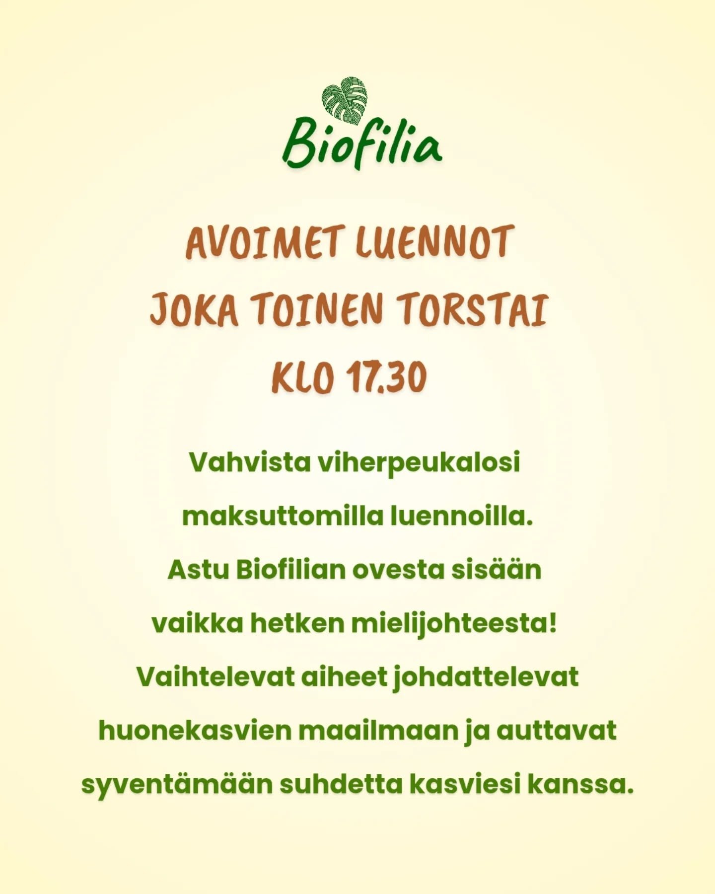 Ty&ouml;ss&auml;ni kuulen usein, ett&auml; ihmiset haluaisivat enemm&auml;n kasveja kotiin, mutta niit&auml; ei saadaan pysym&auml;&auml;n hengiss&auml;.

En usko mustapeukaloiden olemassaoloon, tai siihen ett&auml; vihersisustus olisi kohtalon k&aum