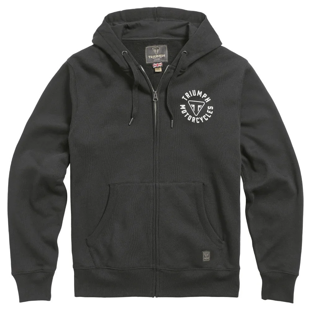 Svart huvtröja med Triumph Motorcycles-logotypen
