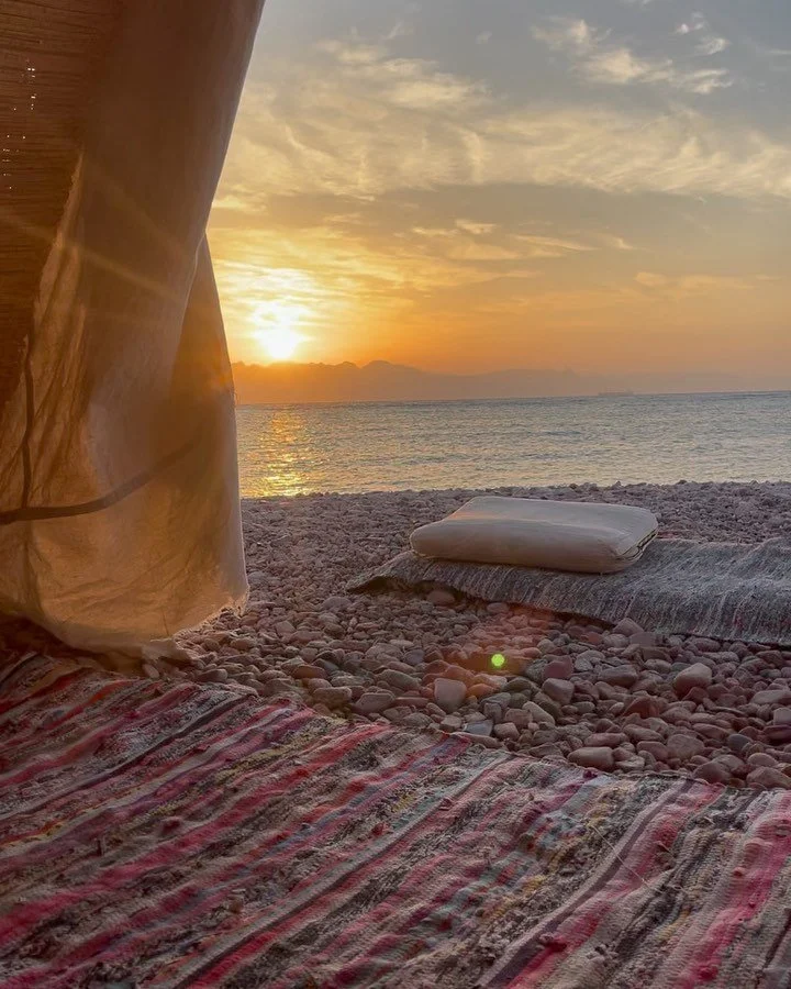 In the void of Sinai's silent embrace, I find my soul's sanctuary. Beneath the canvas of dawn, at @gabila.blue.lagoon, peace whispers through the rustle of palm leaves and dances with the rising sun. May this serenity unfurl its wings, painting the d