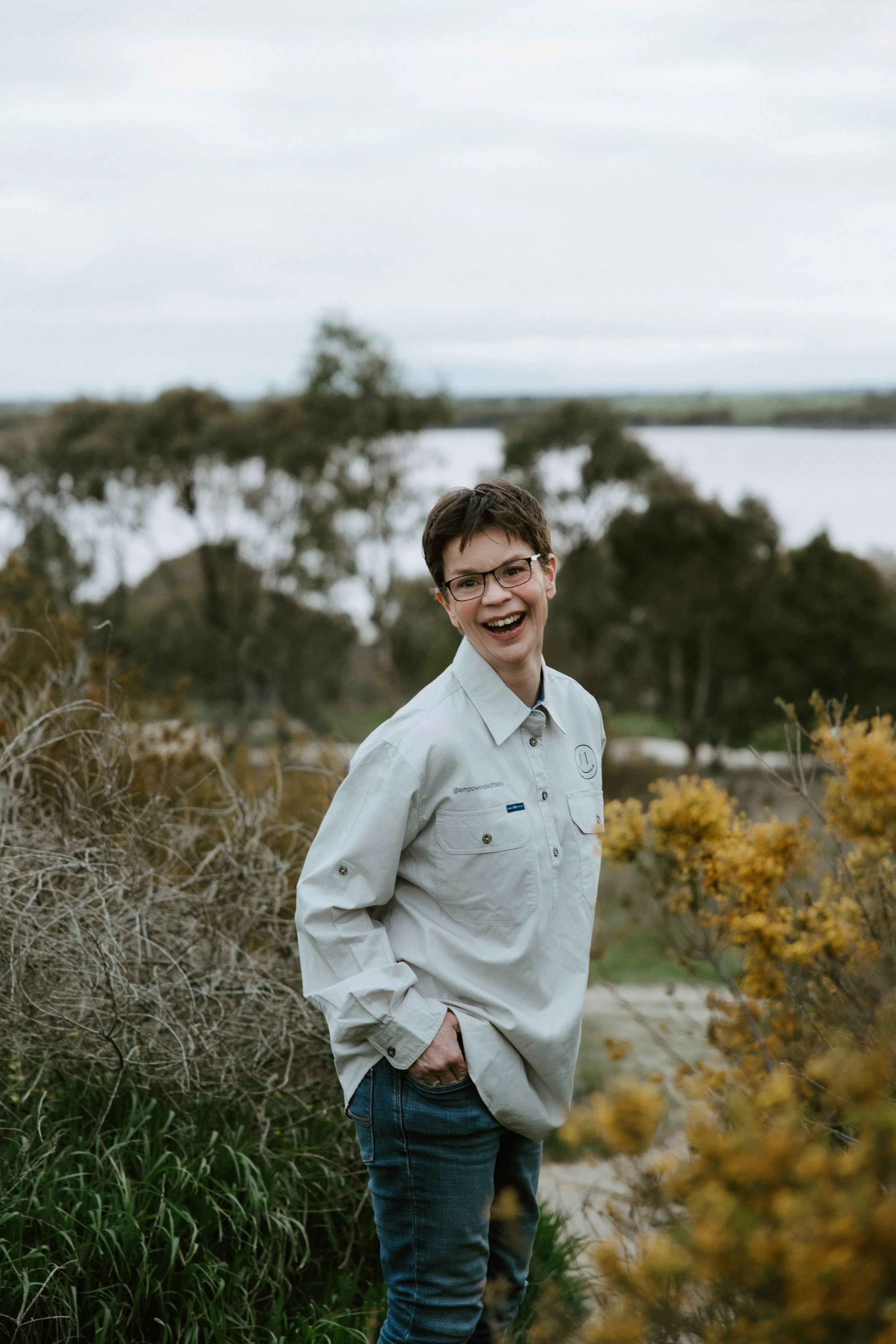 Sally Pymer, female speaker Horsham, smiles, happy, confidence