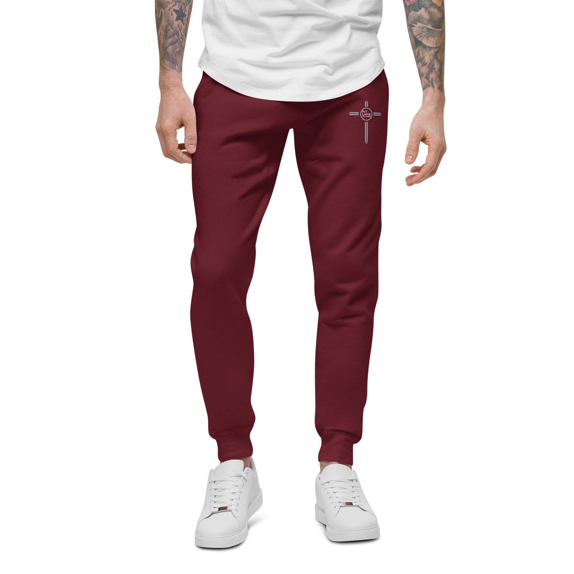 unisex-fleece-sweatpants-maroon-front-6784cb3a8947d.jpg