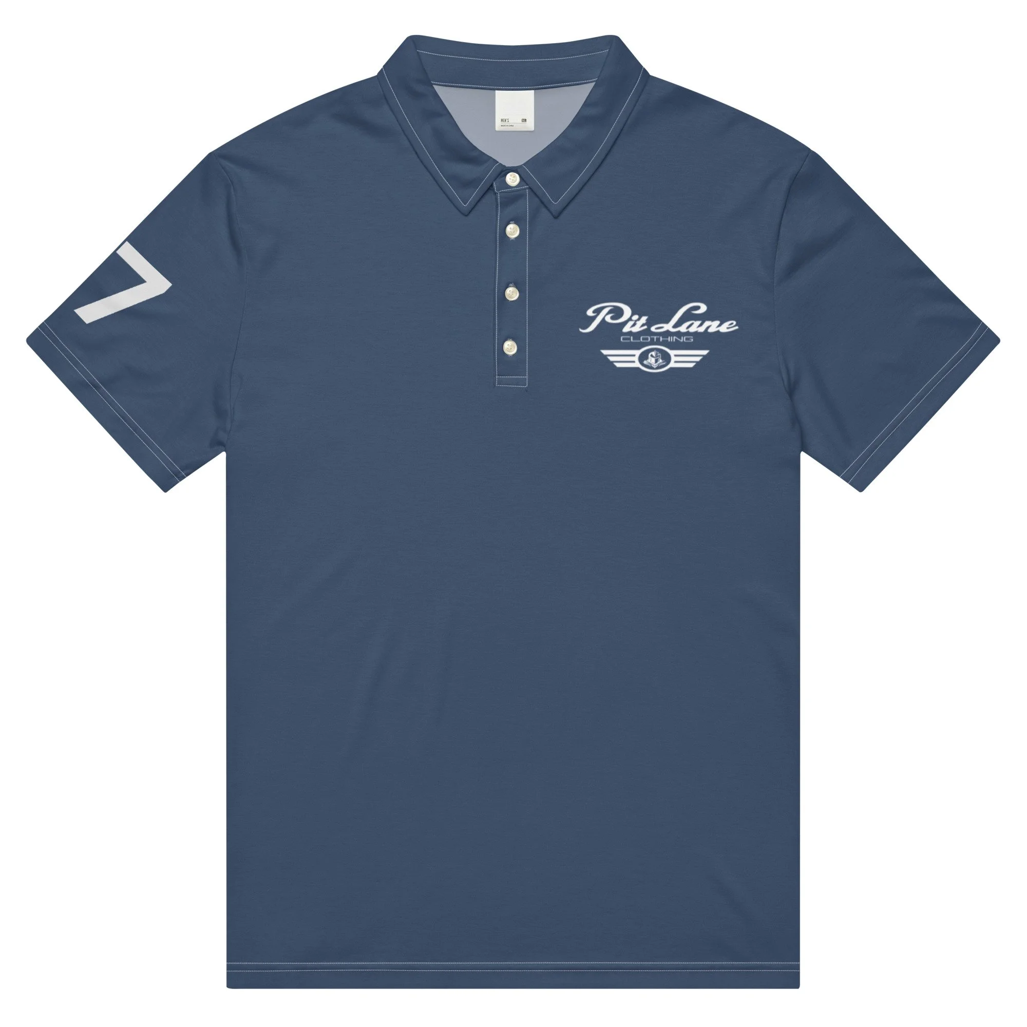 Pit Lane Clothing: Premium Paddock Club Polo - Blue Flag
