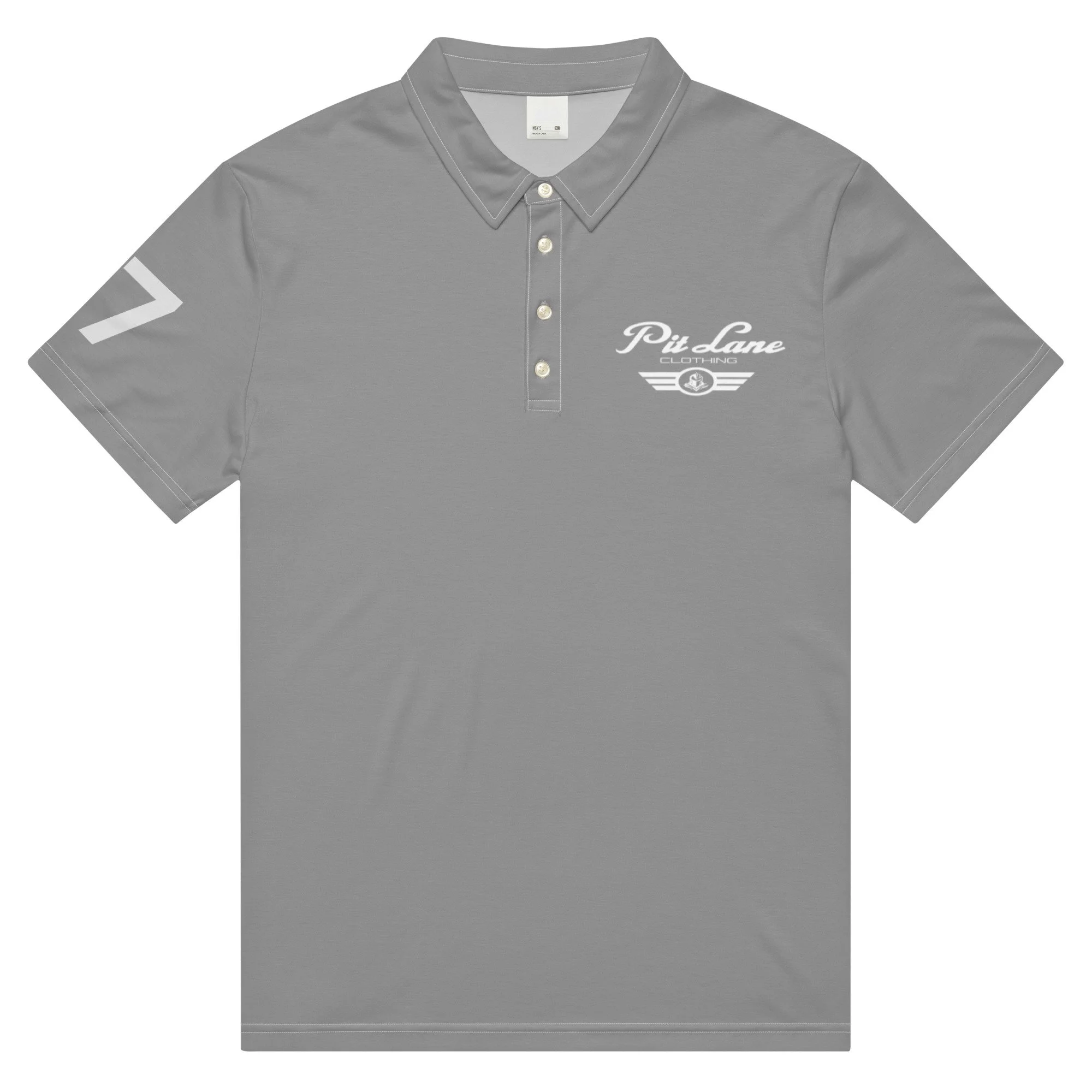 Pit Lane Clothing: Premium Paddock Club Polo - Titanium Light Grey