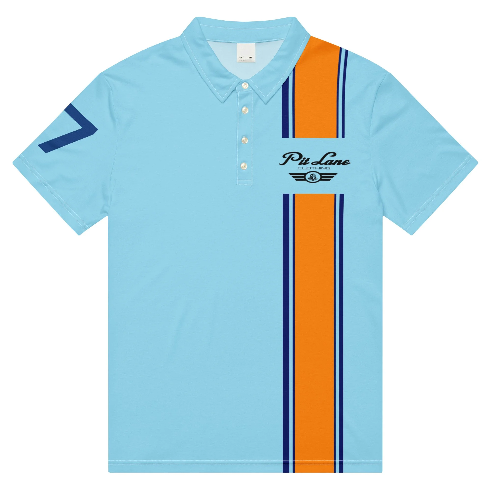Pit Lane Clothing: Premium Paddock Club Polo - Sky Race