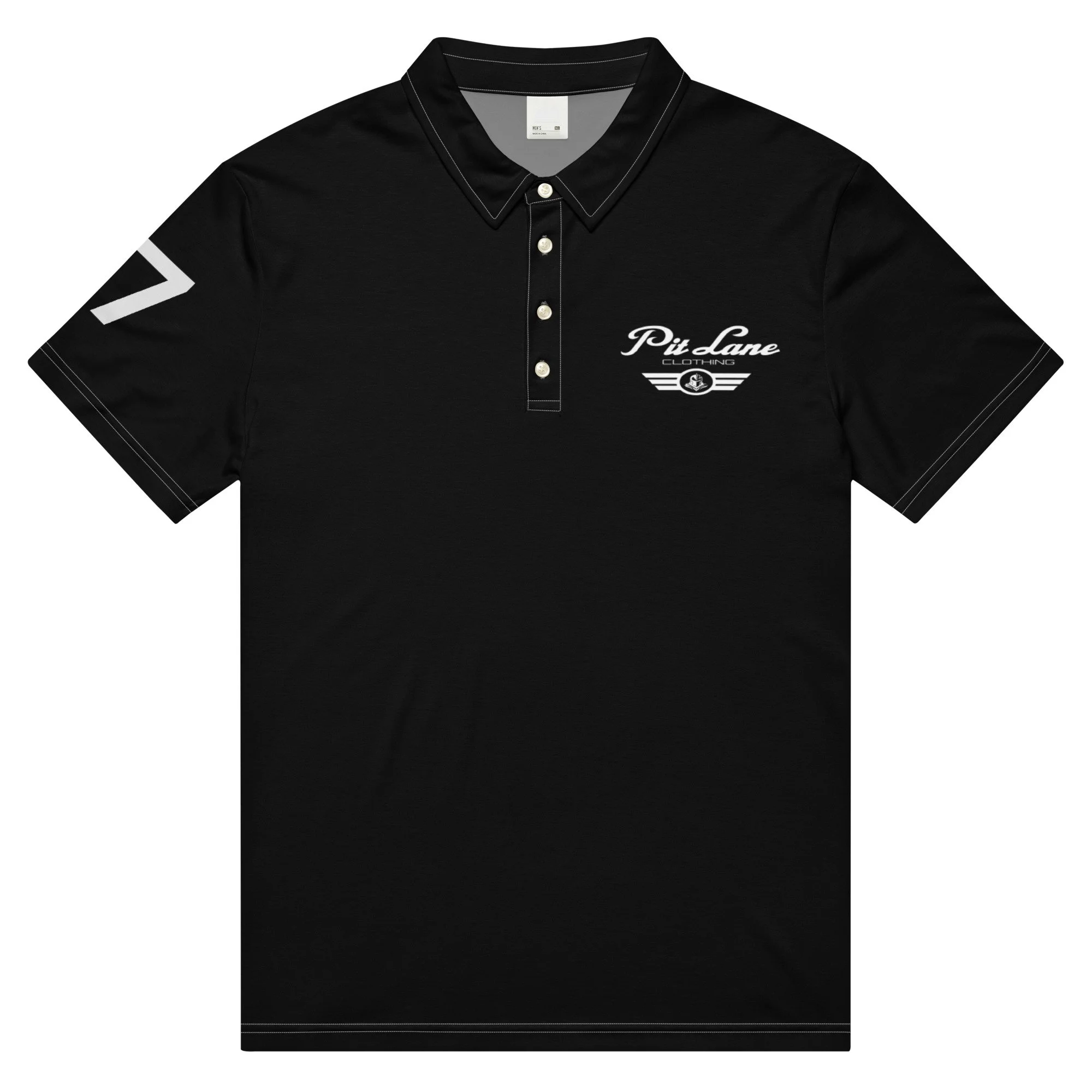 Pit Lane Clothing: Premium Paddock Club Polo - full Carbon Black